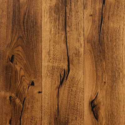 Dřevěná podlaha HONEY GOLD Rustic – výrazný – černý tmel, rašplovaná, opalovaná, kartáčovaná