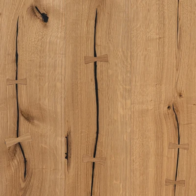 Dřevěná podlaha PURE MATNÁ Rustic – výrazný – motýlci, černý tmel, kartáčovaná