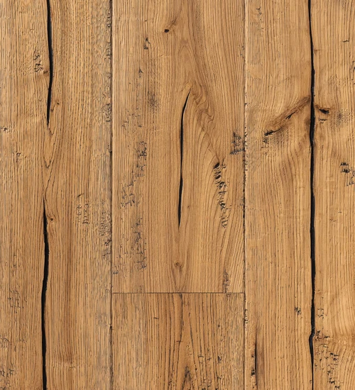 Dřevěná podlaha PURE MATNÁ Rustic – výrazný – černý tmel, otevřené praskliny, sekané fáze
