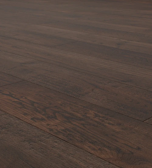 Dřevěná podlaha COFFEE BLACK Rustic – výrazný, kartáčovaná, dlátovaná, tmelená