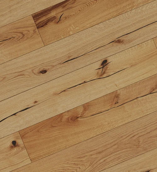 Dřevěná podlaha PURE LESKLÁ Rustic – výrazný, kartáčovaná, tmelená