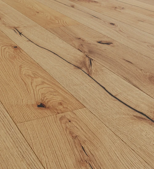 Dřevěná podlaha PURE LESKLÁ Rustic – výrazný, kartáčovaná, tmelená